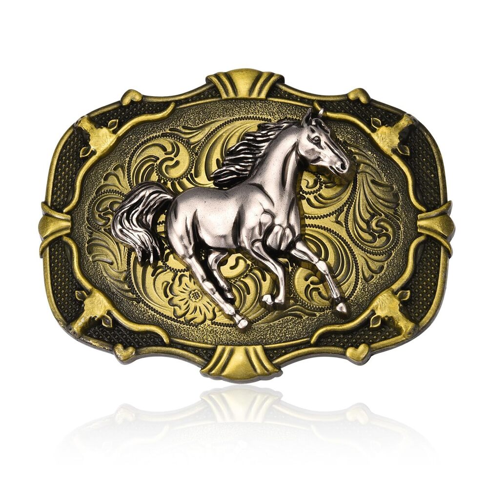 8456 Western Belt Buckle Horse Running Belt Buckles and Belt Buckles